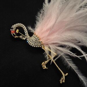 Luxe Flamingo Pin Brooch. Pink Gold Indie Punk Glam Feminine Unique Statement
